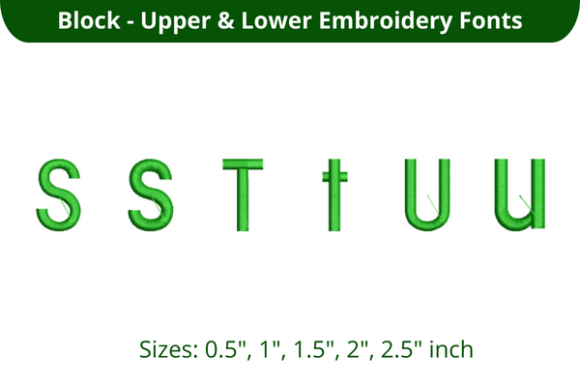 Block Font STU for Embroidery Sellers