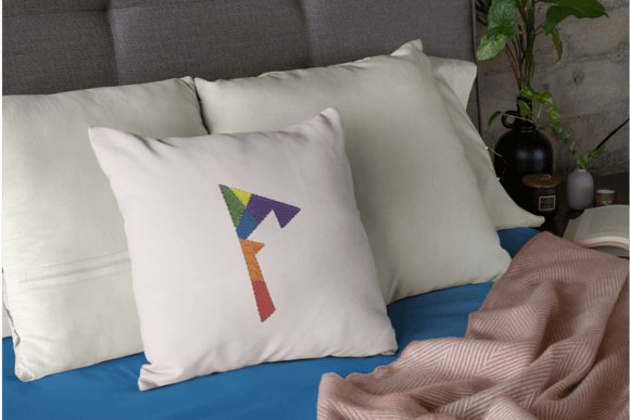 Diagonous F: A Bold Embroidery Design for Small Business Use