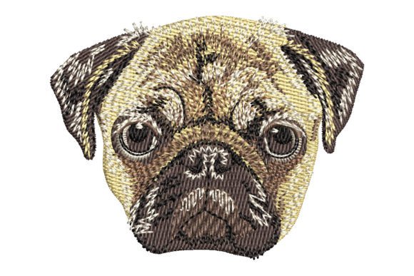 Pug Embroidery Design
