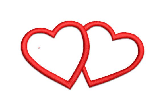 Two Hearts Embroidery Design